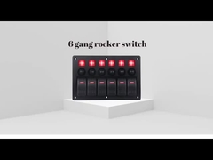 Panneau de commutation DC 12V 6 Gang Rocker avec LED rouge pour bateau de voiture