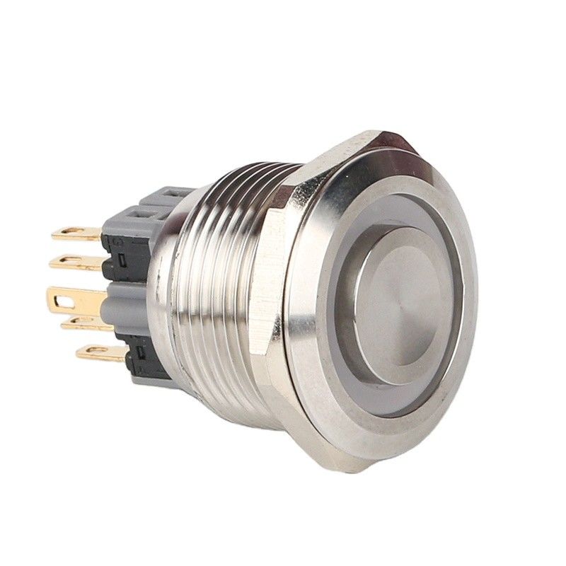commutateurs lumineux de bouton poussoir en métal de 28mm autour du type anneau 500V LED