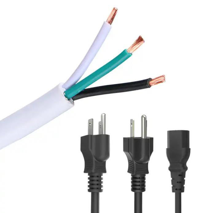 le courant alternatif de 300V Japon attache trois l'A.W.G. du cable électrique d'extension de noyaux de la prise 3 18