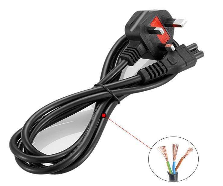 Cordons d'alimentation secteur IEC UK 1,5 M Câble d'alimentation secteur à 3 broches 5 pieds