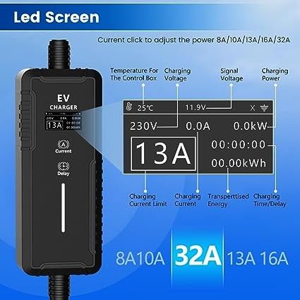 3.5KW 16A 7KW 32A Connecteur d'applications domestiques Chargeur électrique pour voiture Type 2 Ac Ev Chargeur portable