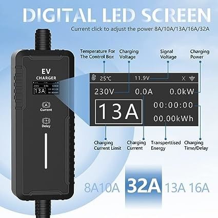 GBT 3.5KW 7KW IP65 Compact Portable EV chargeurs résistant aux intempéries et à la protection contre le courant