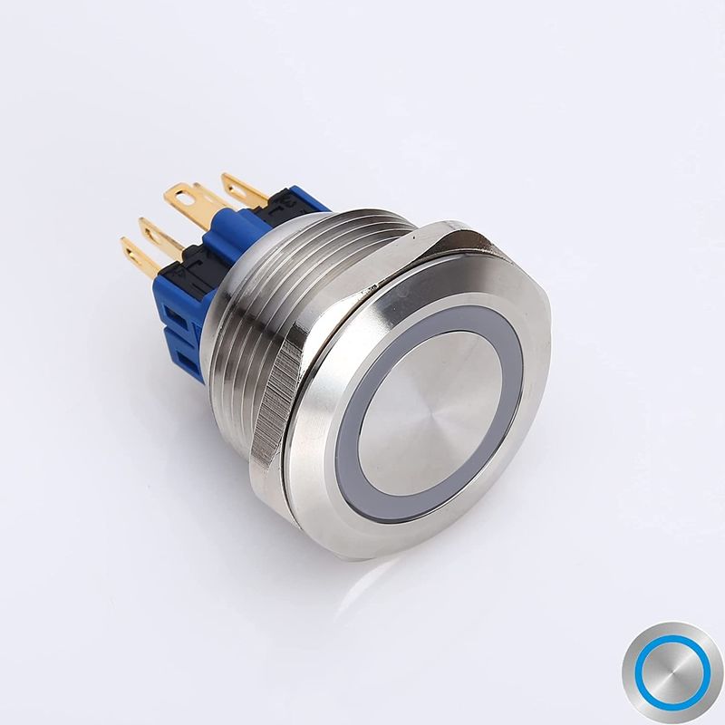 commutateurs lumineux de bouton poussoir en métal de 28mm autour du type anneau 500V LED