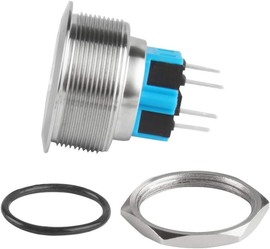 Mettez sous tension le type d'anneau lumineux LED des commutateurs 30mm de bouton poussoir en métal