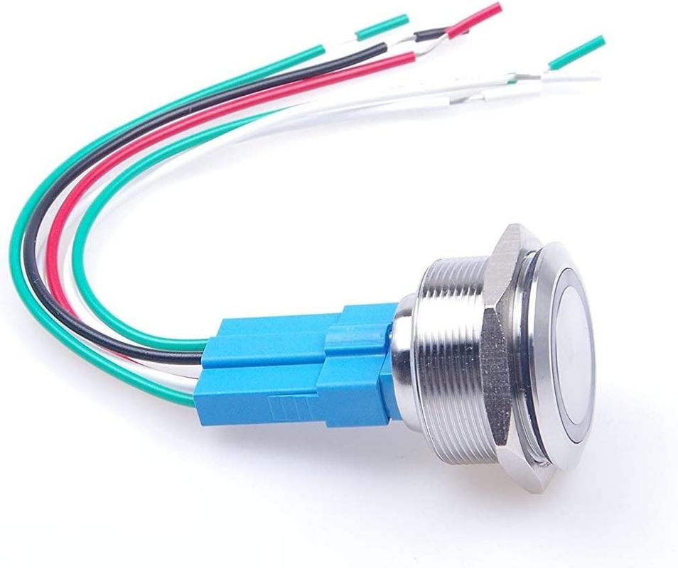 Mettez sous tension le type d'anneau lumineux LED des commutateurs 30mm de bouton poussoir en métal