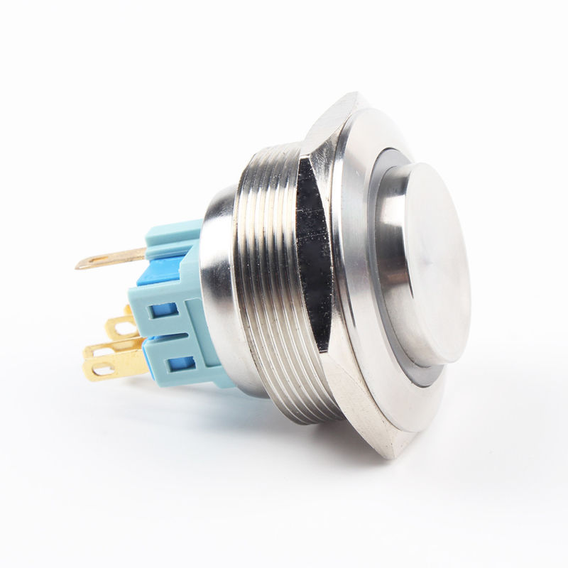 Mettez sous tension le type d'anneau lumineux LED des commutateurs 30mm de bouton poussoir en métal