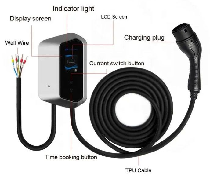 Type 2 AC 16A 32A Station de recharge rapide pour voiture électrique 250-480v