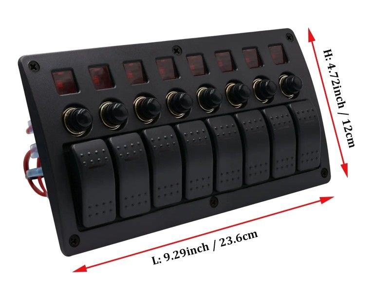 Sur le panneau de commutation en aluminium rocker étanche à l'eau 8 gang 3 brocheur de circuit protection contre la surcharge