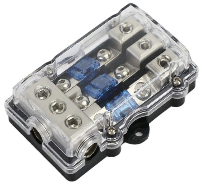 3 voies de voiture Mini ANL Blade Fuse Holder Stéréo Audio Power Distribution Block 60 Amp Fuse Holder Panneau monté