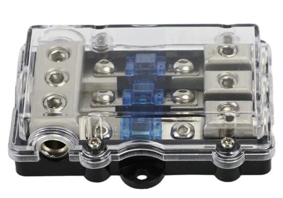 3 voies de voiture Mini ANL Blade Fuse Holder Stéréo Audio Power Distribution Block 60 Amp Fuse Holder Panneau monté