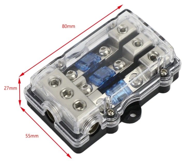 3 voies de voiture Mini ANL Blade Fuse Holder Stéréo Audio Power Distribution Block 60 Amp Fuse Holder Panneau monté