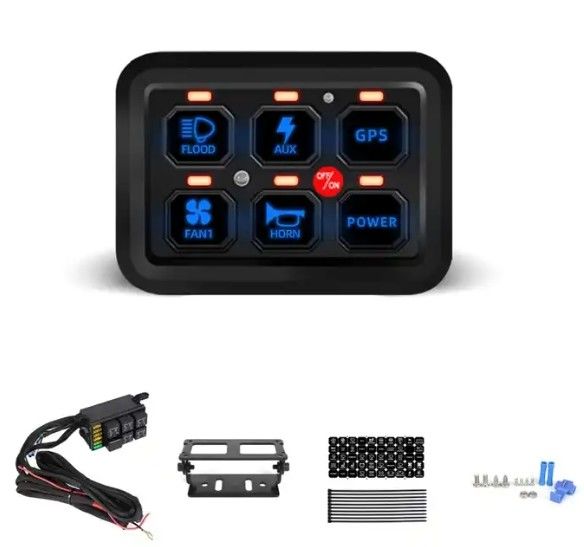 6 Gang 12V Led Switch Panel RGB Kit Contrôleur de barre lumineuse universelle automatique avec APP