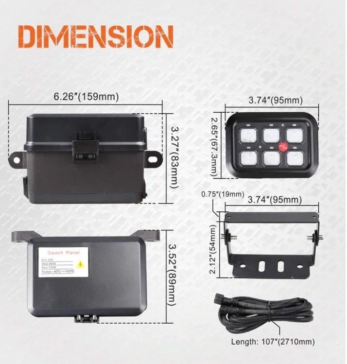 6 Gang 12V Led Switch Panel RGB Kit Contrôleur de barre lumineuse universelle automatique avec APP