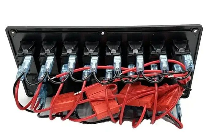 Panneau de commutation 12V 8 Way Gang Rocker avec prise Anderson double W / 50A prise d'alimentation et double USB