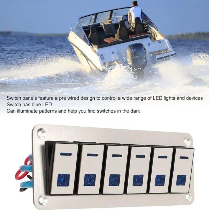 Panneau de commutation à bascule, panneau de commutation à rocker imperméable à l'eau UTV universel bateau petit commutateur à rocker rond