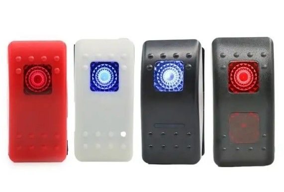 12V 24V éclairé bleu LED Symbole de lumière étanche Laser On / Off Boat Rocker Commutateur pour voiture bateau Marine RV