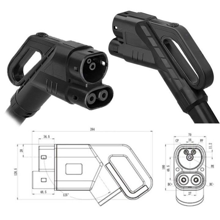 Chargement rapide CCS2 Pistolet de chargement 40A 80A C.C. Cable de chargement de véhicule électrique CCS2