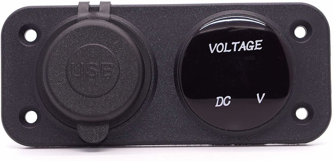 DC 12V 24V LED Voltmètre numérique double prise USB Panneau de prise d'alimentation 3.1A Chargeur