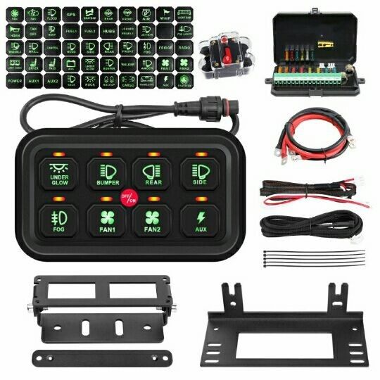 Matériau ABS 8 Panneau de commutation à spades de gang 600w Type de commutateur combiné