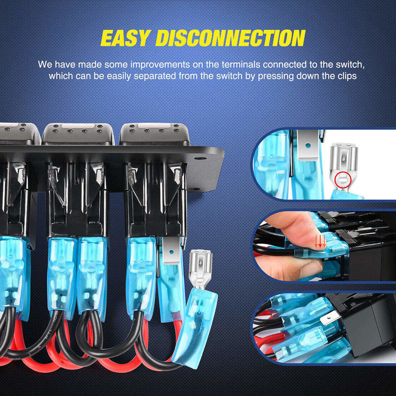DC12V 24V 3 Gang Red LED Light Rocker Boîte de commutateur avec double chargeur USB 4.8A