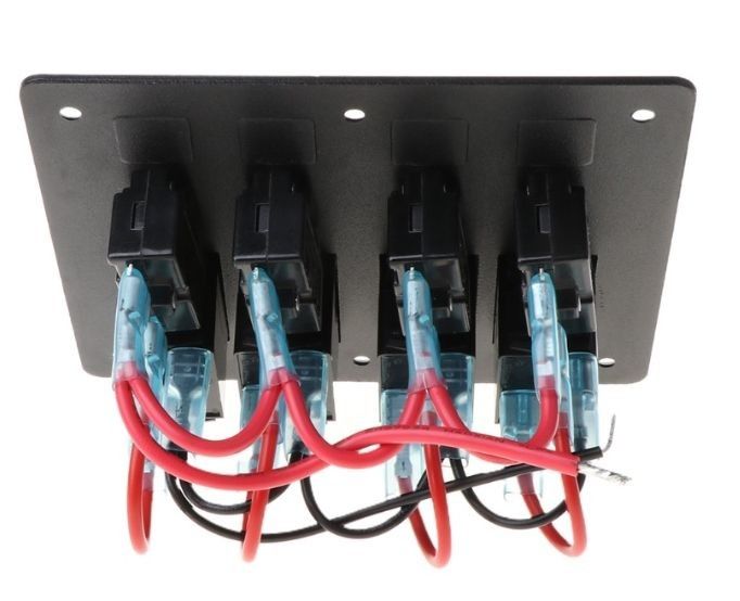 Panneau de commutation DC 12V 6 Gang Rocker avec LED rouge pour bateau de voiture