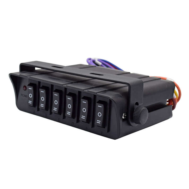 6 boîtes de commutation de gang Rocker SPST On/Off Rocker Panneau de commutation de basculement 30Amp Max 12 fils AWG