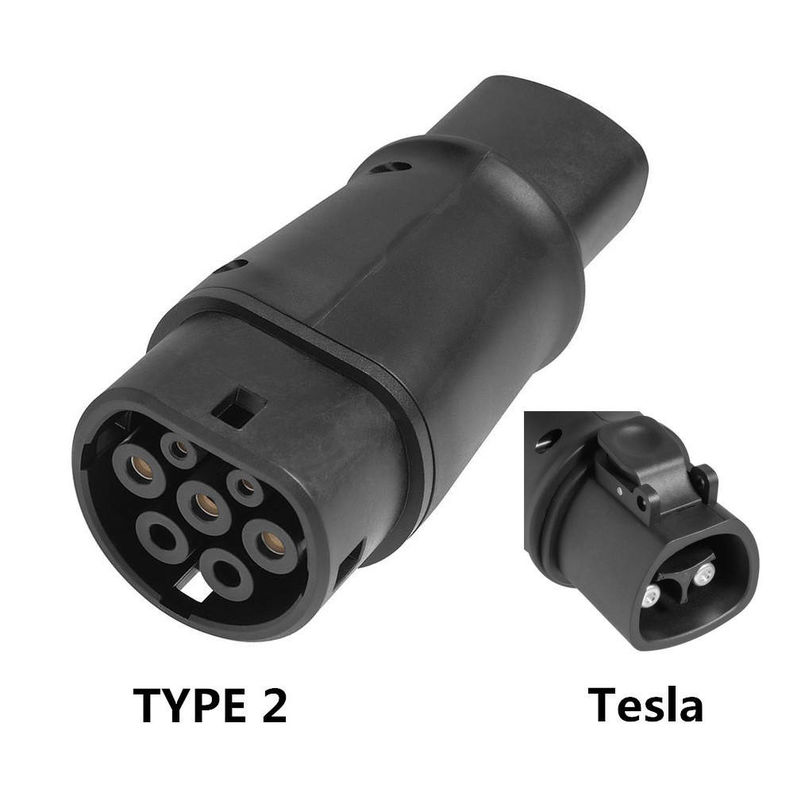 Adaptateur de chargeur Tesla à Type2 60A max Connecteur 14kw Ev Plug Chargement rapide