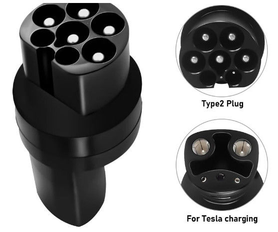 Connecteur de chargeur de véhicule électrique de type 2 à adaptateur de Tesla pour voitures Tesla Adaptateur de chargeur de véhicule électrique